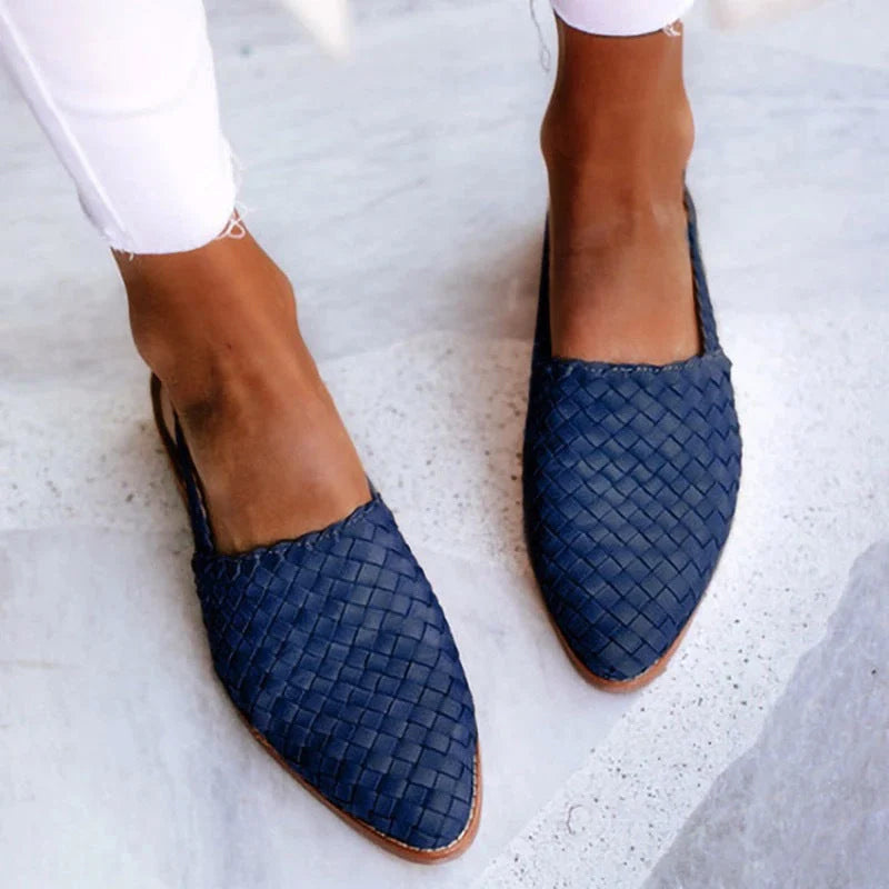 Eloise - Women's Pointed Woven Slip-On Flats