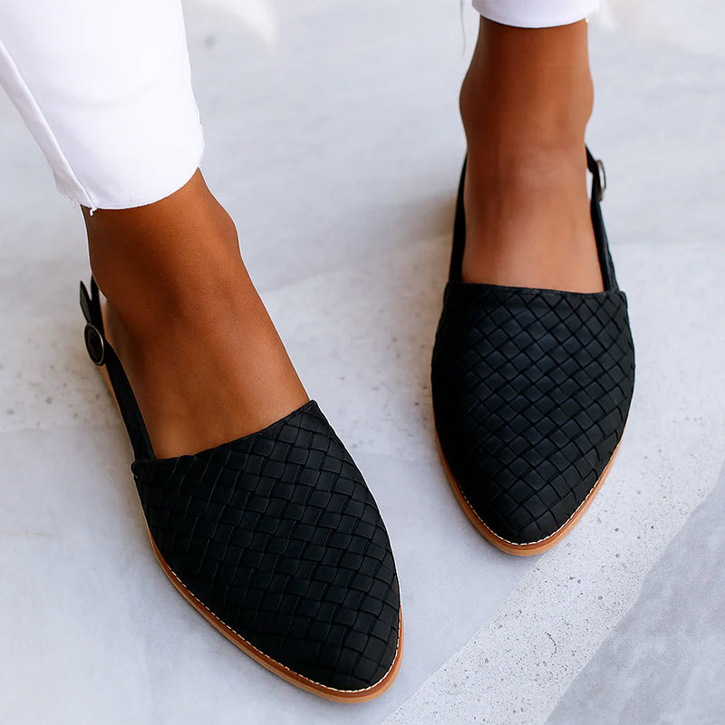 Eloise - Women's Pointed Woven Slip-On Flats