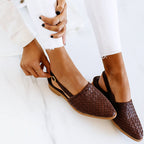 Eloise - Women's Pointed Woven Slip-On Flats