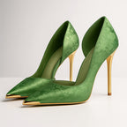 Emery - Women’s Satin Jacquard Pointed Stiletto Heels