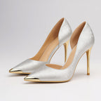 Emery - Women’s Satin Jacquard Pointed Stiletto Heels