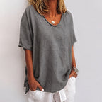 Emily - Women’s Oversized Scoop Neck Blouse