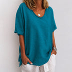 Emily - Women’s Oversized Scoop Neck Blouse