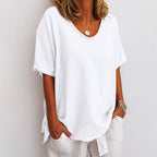 Emily - Women’s Oversized Scoop Neck Blouse