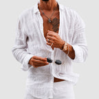 Ethan - Men's Lightweight Cotton Button-Up Shirt