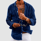 Ethan - Men's Lightweight Cotton Button-Up Shirt