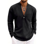 Ethan - Men's Casual V-Neck Long Sleeve Pullover Shirt