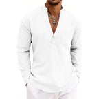 Ethan - Men's Casual V-Neck Long Sleeve Pullover Shirt