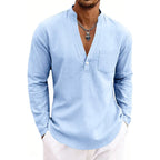Ethan - Men's Casual V-Neck Long Sleeve Pullover Shirt