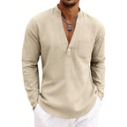 Ethan - Men's Casual V-Neck Long Sleeve Pullover Shirt