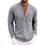 Ethan - Men's Casual V-Neck Long Sleeve Pullover Shirt