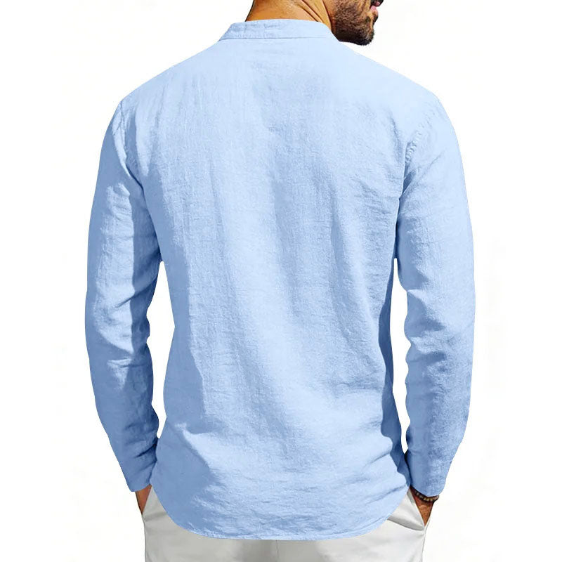 Ethan - Men's Casual V-Neck Long Sleeve Pullover Shirt