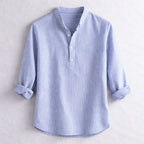 Ethan - Men's Striped Henley Shirt