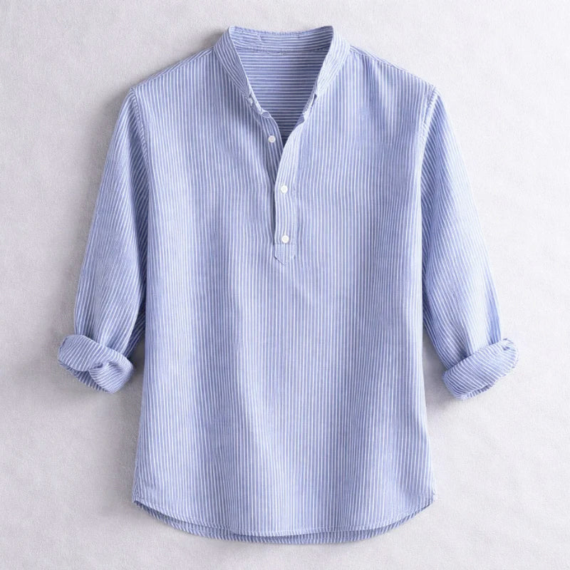 Ethan - Men's Striped Henley Shirt