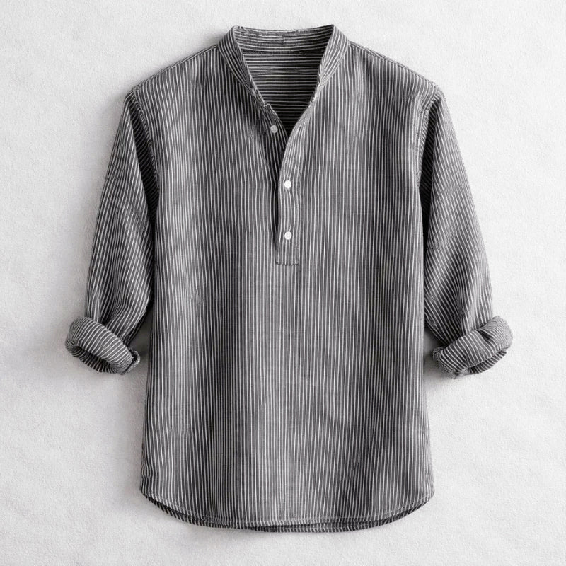Ethan - Men's Striped Henley Shirt