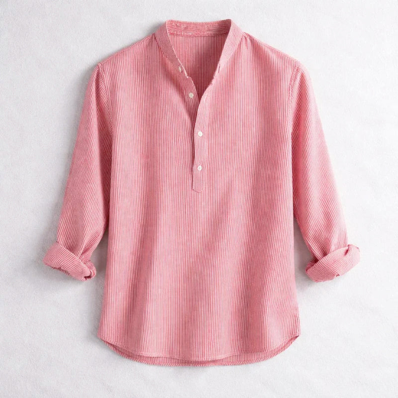 Ethan - Men's Striped Henley Shirt