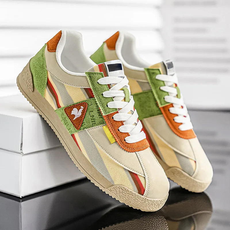 Evan - Men’s Casual Stripe Panel Low Top Sneakers