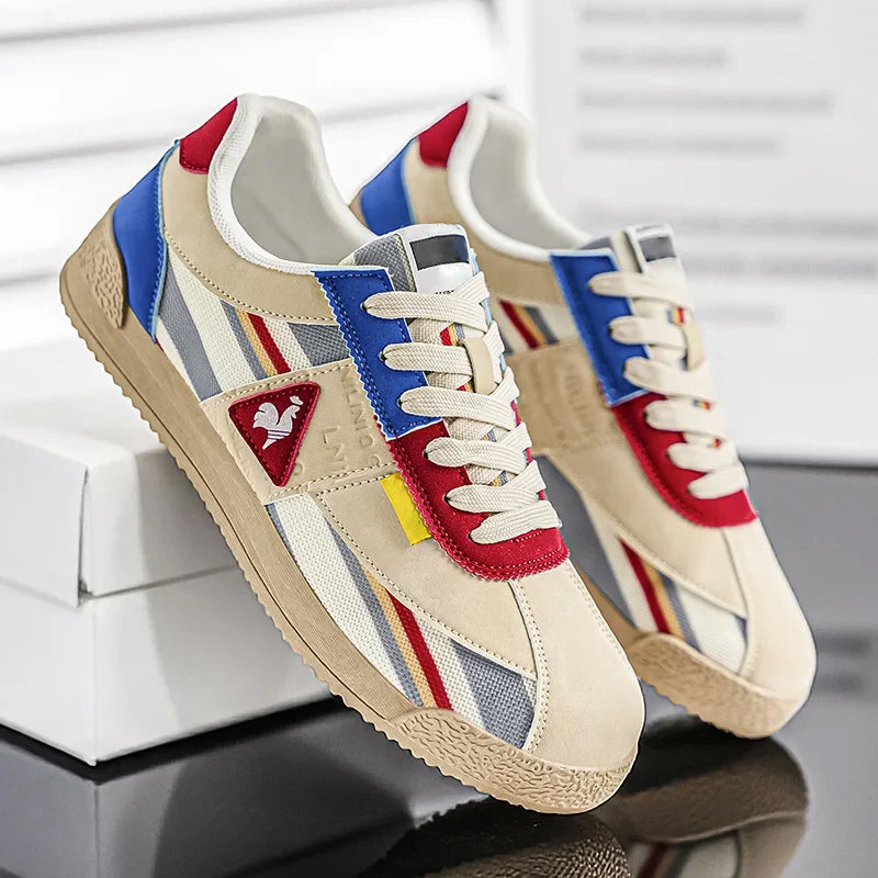 Evan - Men’s Casual Stripe Panel Low Top Sneakers
