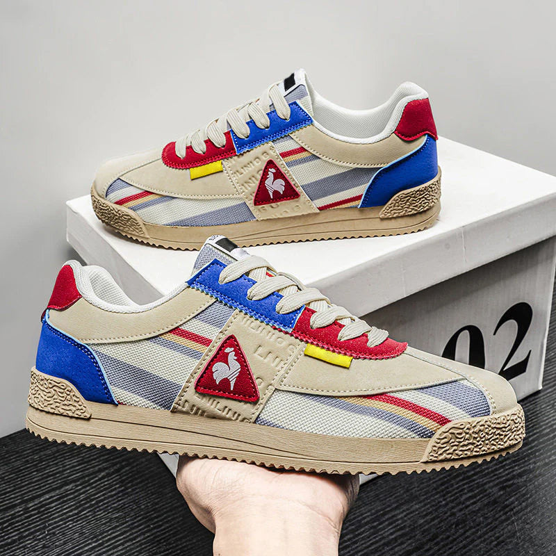 Evan - Men’s Casual Stripe Panel Low Top Sneakers
