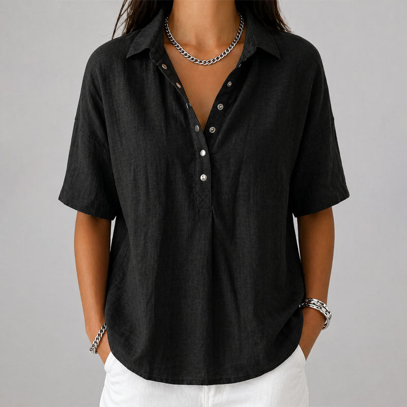 Evelyn - Women’s Chic V-Neck Everyday Shirt