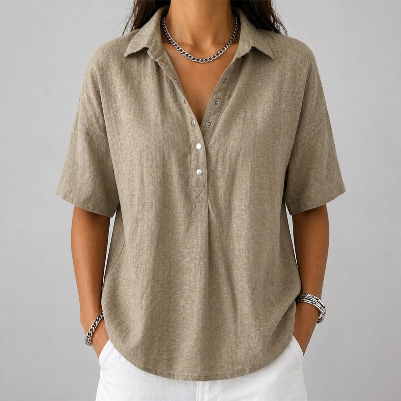 Evelyn - Women’s Chic V-Neck Everyday Shirt