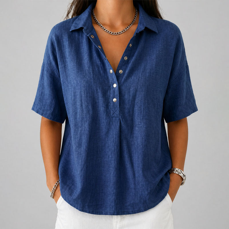 Evelyn - Women’s Chic V-Neck Everyday Shirt