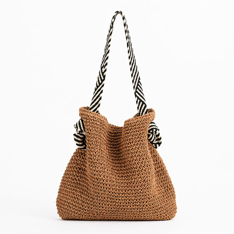 Faye - Women’s Knit Straw Carry Bag
