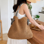 Faye - Women’s Knit Straw Carry Bag