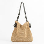 Faye - Women’s Knit Straw Carry Bag