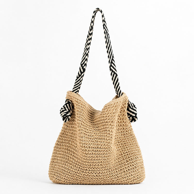 Faye - Women’s Knit Straw Carry Bag