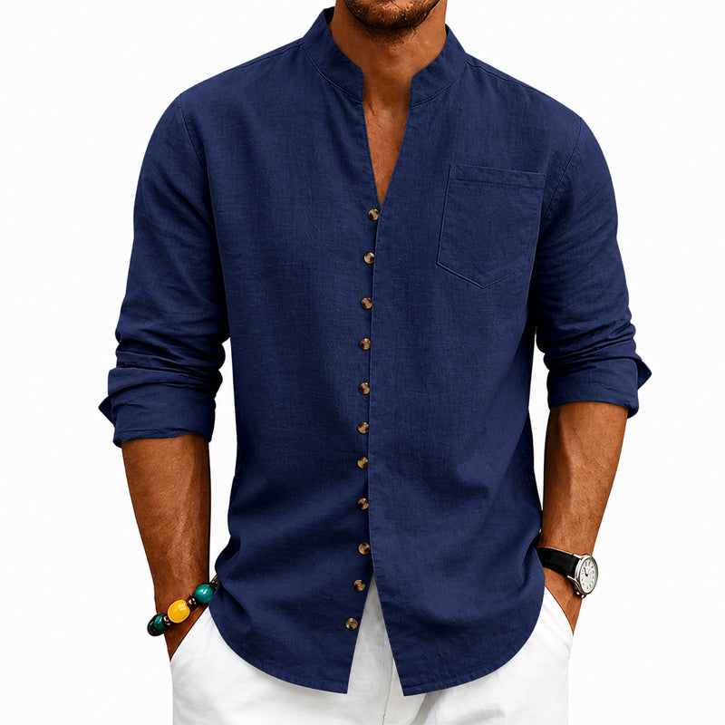 Francis - Men’s Button-Down Stand Collar Shirt