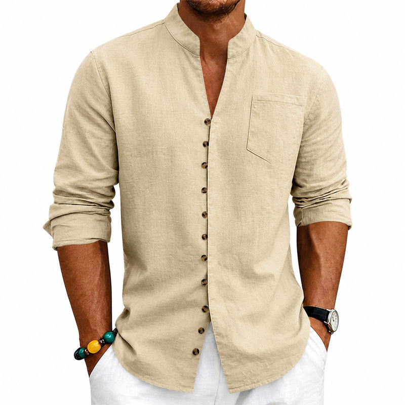 Francis - Men’s Button-Down Stand Collar Shirt