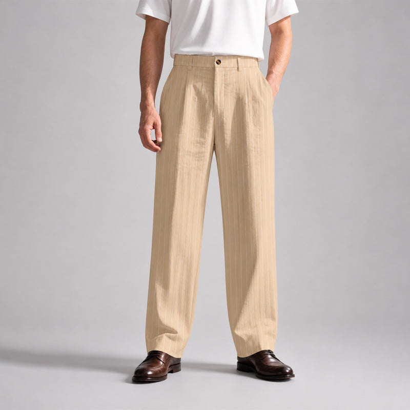 George - Men’s Classic Pinstripe Wide-Leg Trousers