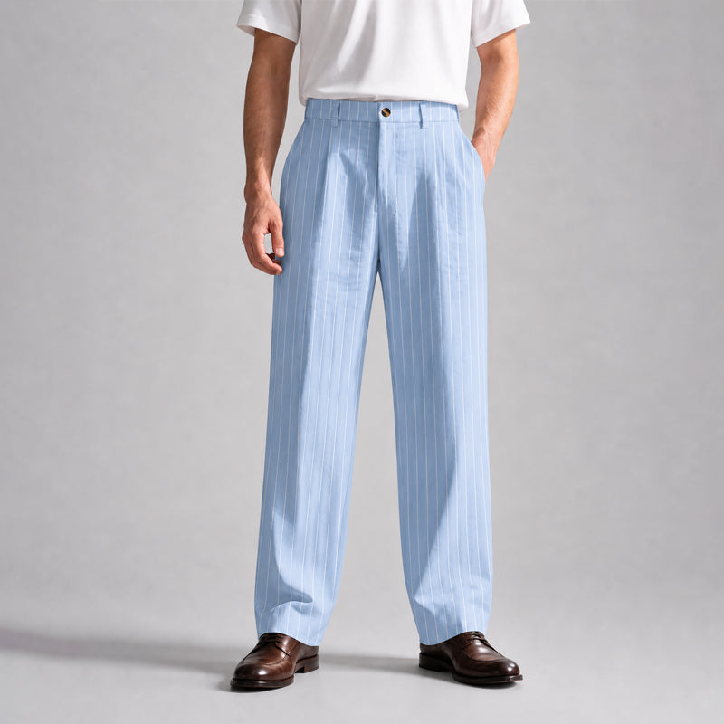 George - Men’s Classic Pinstripe Wide-Leg Trousers