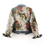 Gianna - Women’s Patchwork Floral Denim Coat
