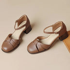 Grace - Women's Braided Strap Mary Jane Low Heel Shoes