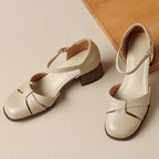 Grace - Women's Braided Strap Mary Jane Low Heel Shoes