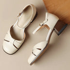Grace - Women's Braided Strap Mary Jane Low Heel Shoes