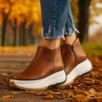 Hannah - Women's Chunky Sole Zip Up Ankle Boots