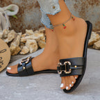Harper - Women’s Studded Buckle Slide Sandals
