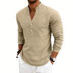 Harry - Men’s Casual Henley Stand Collar Shirt