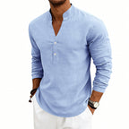 Harry - Men’s Casual Henley Stand Collar Shirt