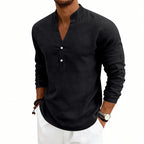 Harry - Men’s Casual Henley Stand Collar Shirt