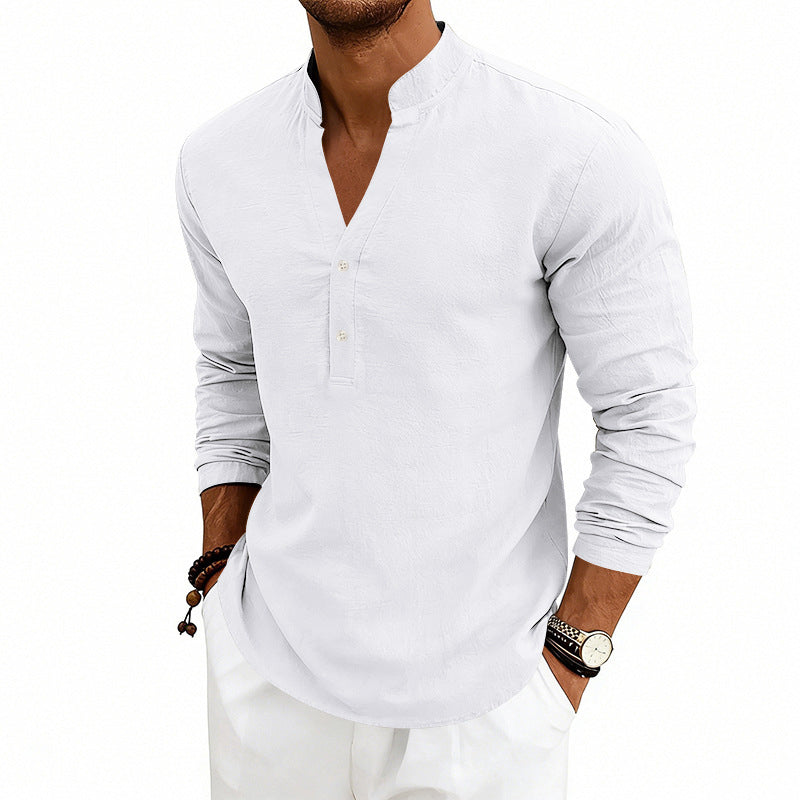 Harry - Men’s Casual Henley Stand Collar Shirt