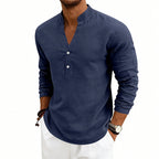 Harry - Men’s Casual Henley Stand Collar Shirt