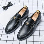 Henry - Men's Classic Leather Strap Dress Loafers