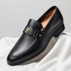 Henry - Men's Classic Leather Strap Dress Loafers