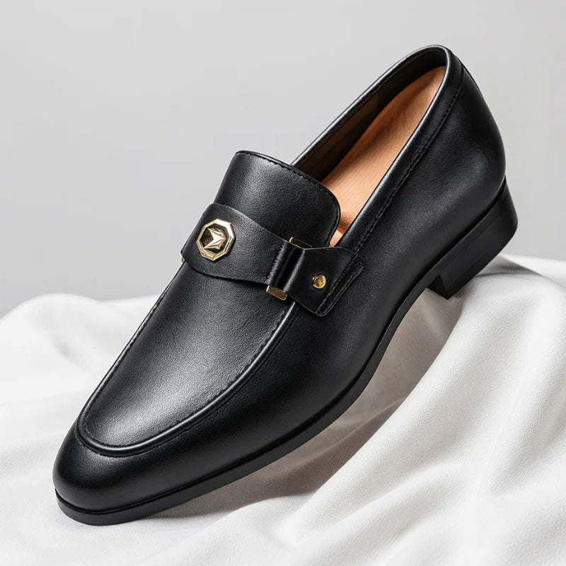 Henry - Men's Classic Leather Strap Dress Loafers