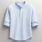 Jace - Men’s Textured Long Sleeve Henley Shirt