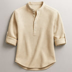 Jace - Men’s Textured Long Sleeve Henley Shirt